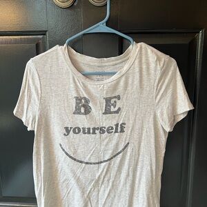 Aerie Gray 'Be Yourself' Short Sleeve Tee